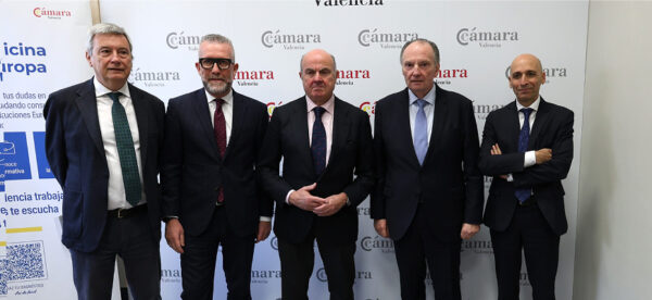 Luis de Guindos, Vicepresidente del Banco Central Europeo, analiza la situación de la economía europea en una jornada organizada por Andersen y Cámara de Comercio de Valencia