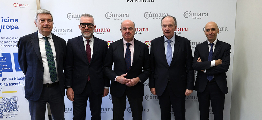 Luis de Guindos, Vicepresidente del Banco Central Europeo, analiza la situación de la economía europea en una jornada organizada por Andersen y Cámara de Comercio de Valencia