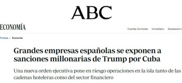 Grandes empresas españolas se exponen a sanciones millonarias de Trump por Cuba